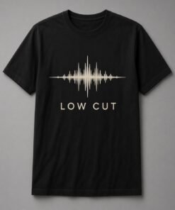 Low Cut Sound Wave unisex t-shirt in black with sharp audio waveform